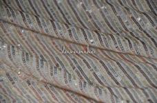 130 Grams Multi Sequins Lines Embroidery on Dyeable Viscose Georgette Fabric 44inch